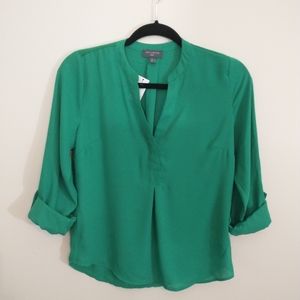 The Limited green blouse petite small 3/4 sleeve
